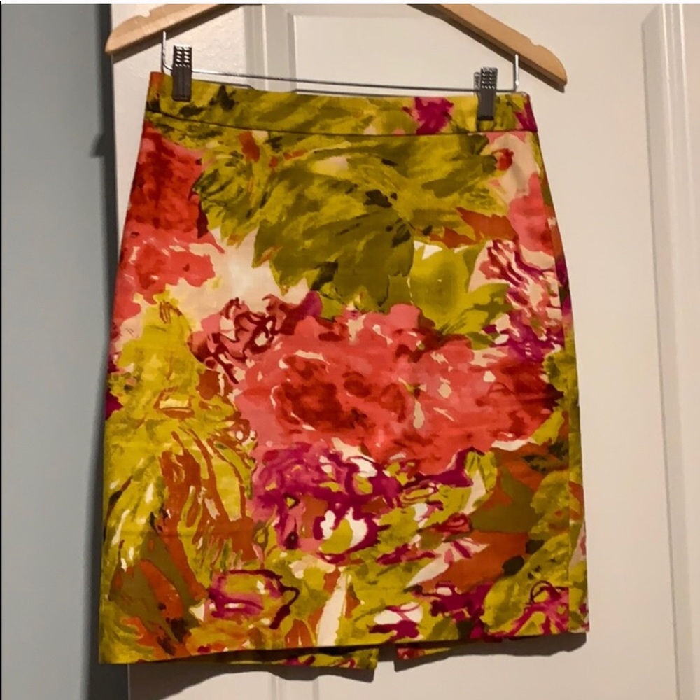 Floral J Crew Pencil Skirt